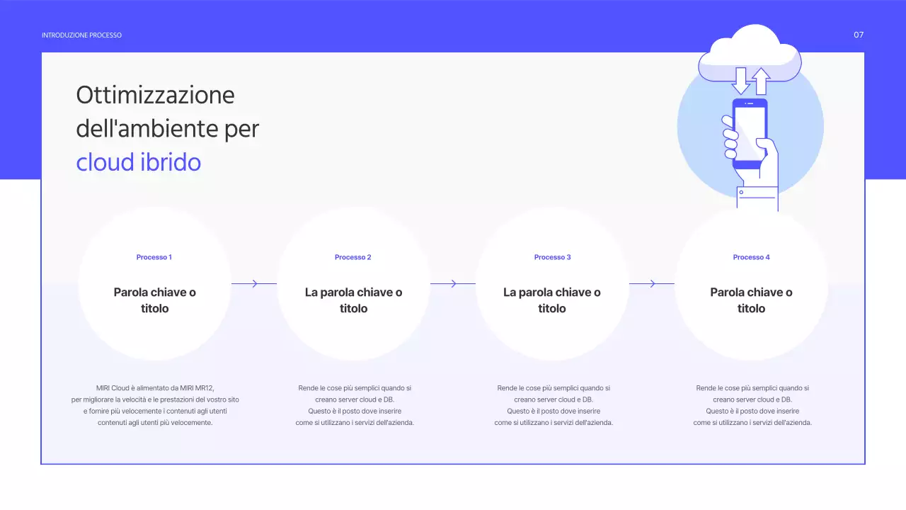 Un semplice prospetto di servizi aziendali in viola