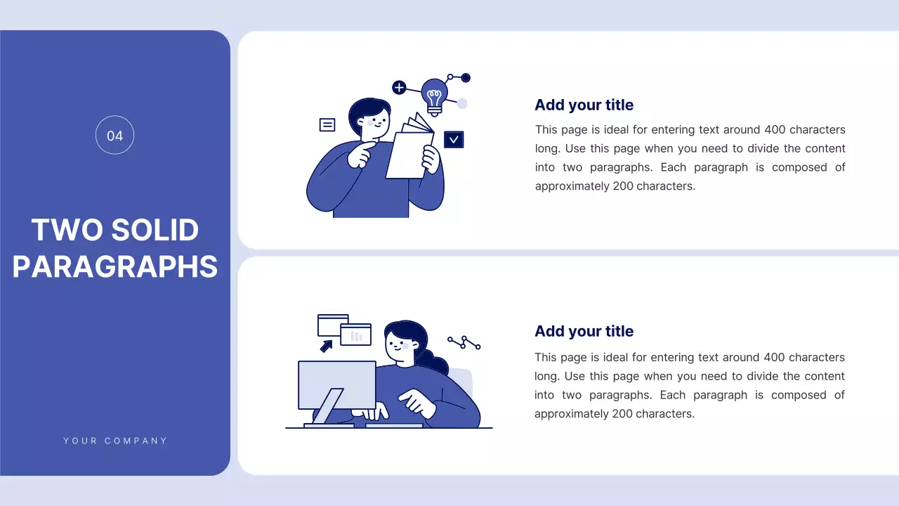 Một báo cáo giàu văn bản đơn giản có màu xanh lam 