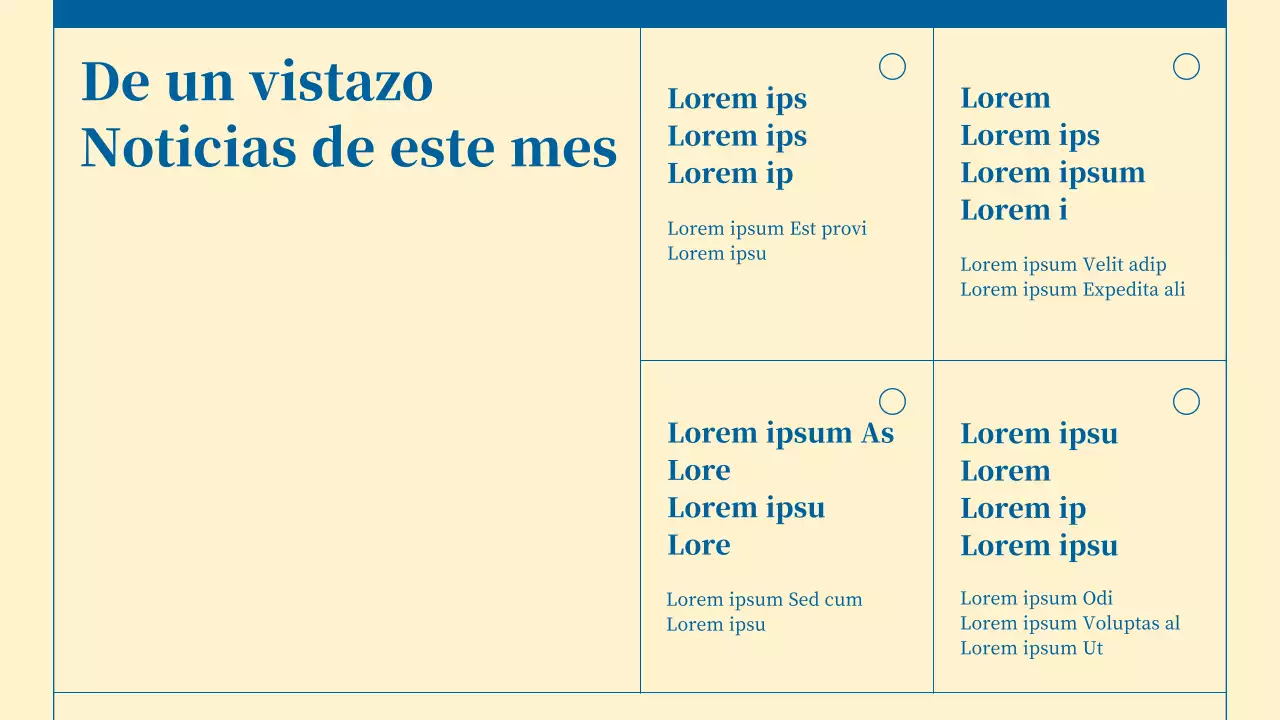 Boletín minimalista de servicios empresariales en beige y azul