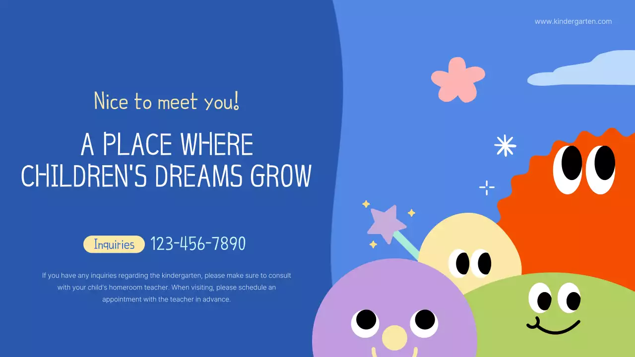 Blue Playful Kindergarten Guide Presentation