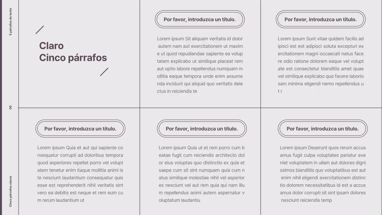 Explicación del diseño de estilo minimalista en morado