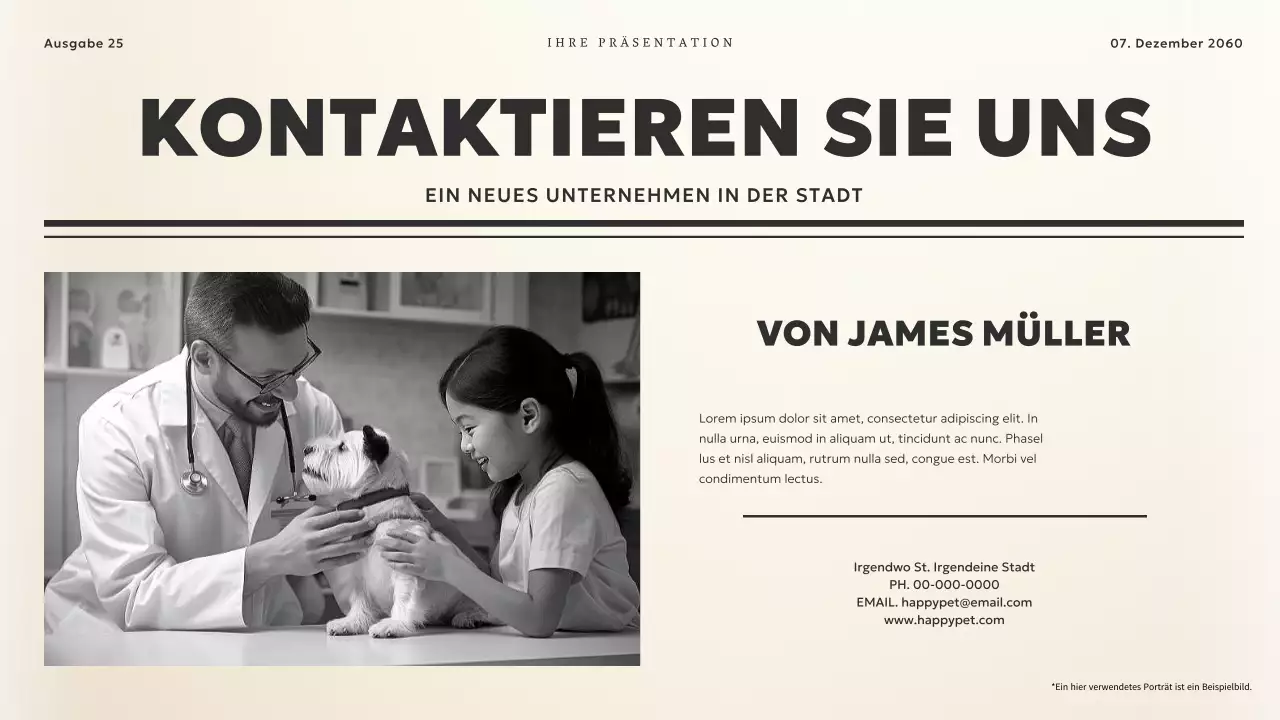 Schwarz und Beige Vintage News Theme Business Material