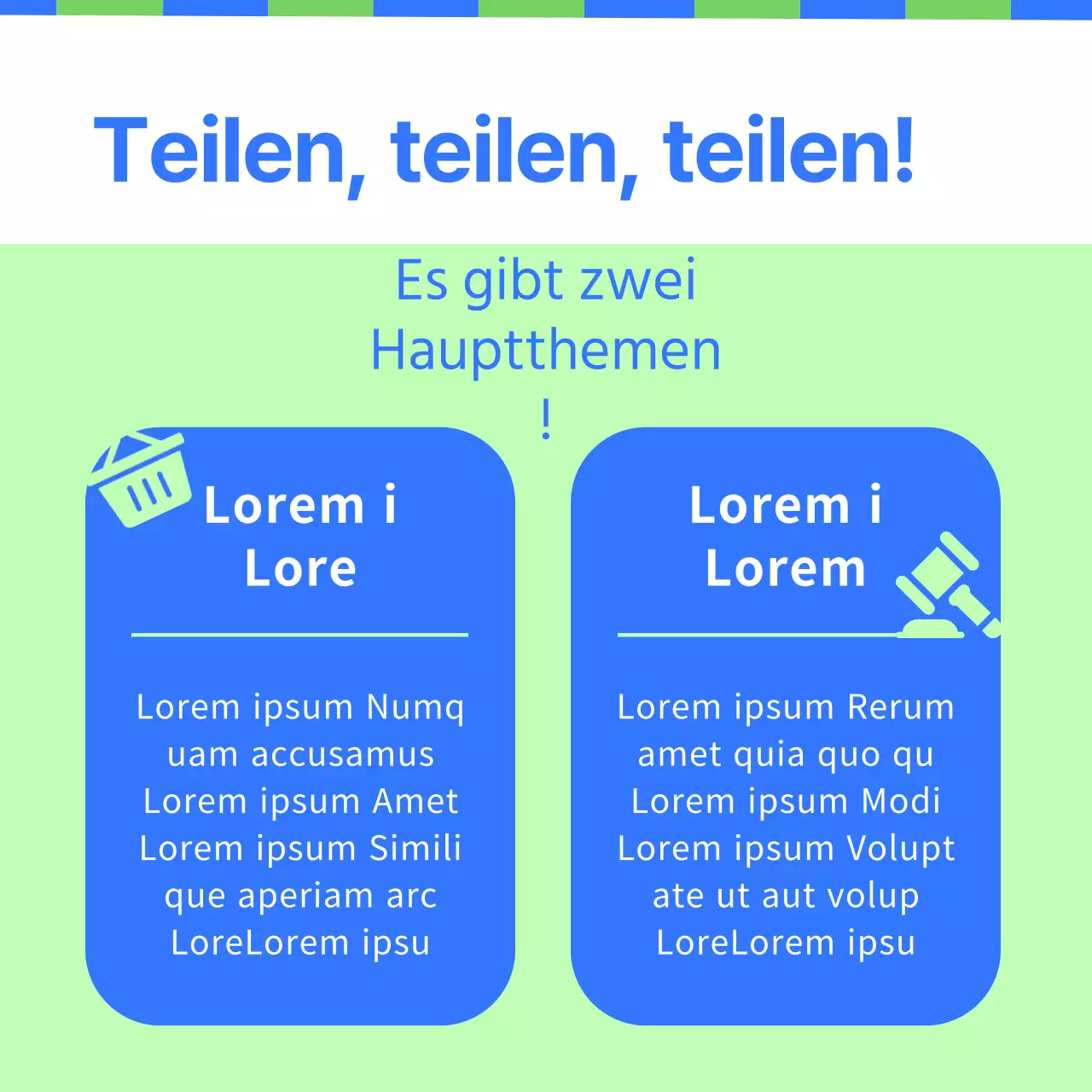 Ankündigung eines grünen und blauen Sharing-Marktes