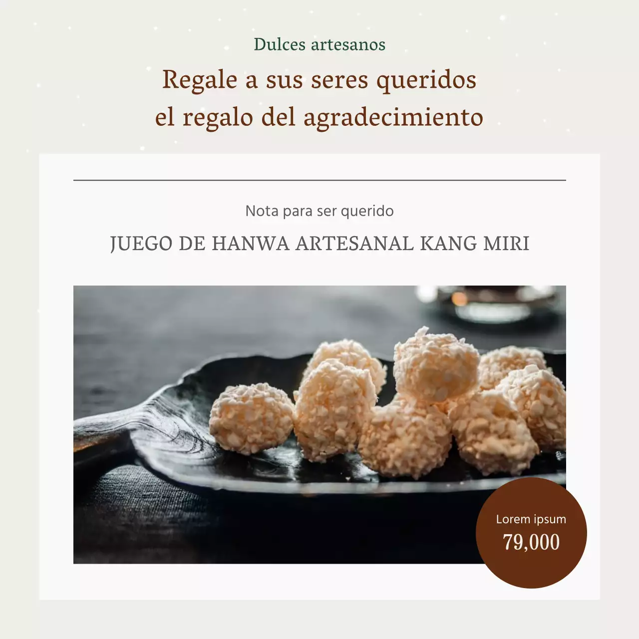 Anuncio de un sencillo set de regalo navideño hanwa en beige y marrón