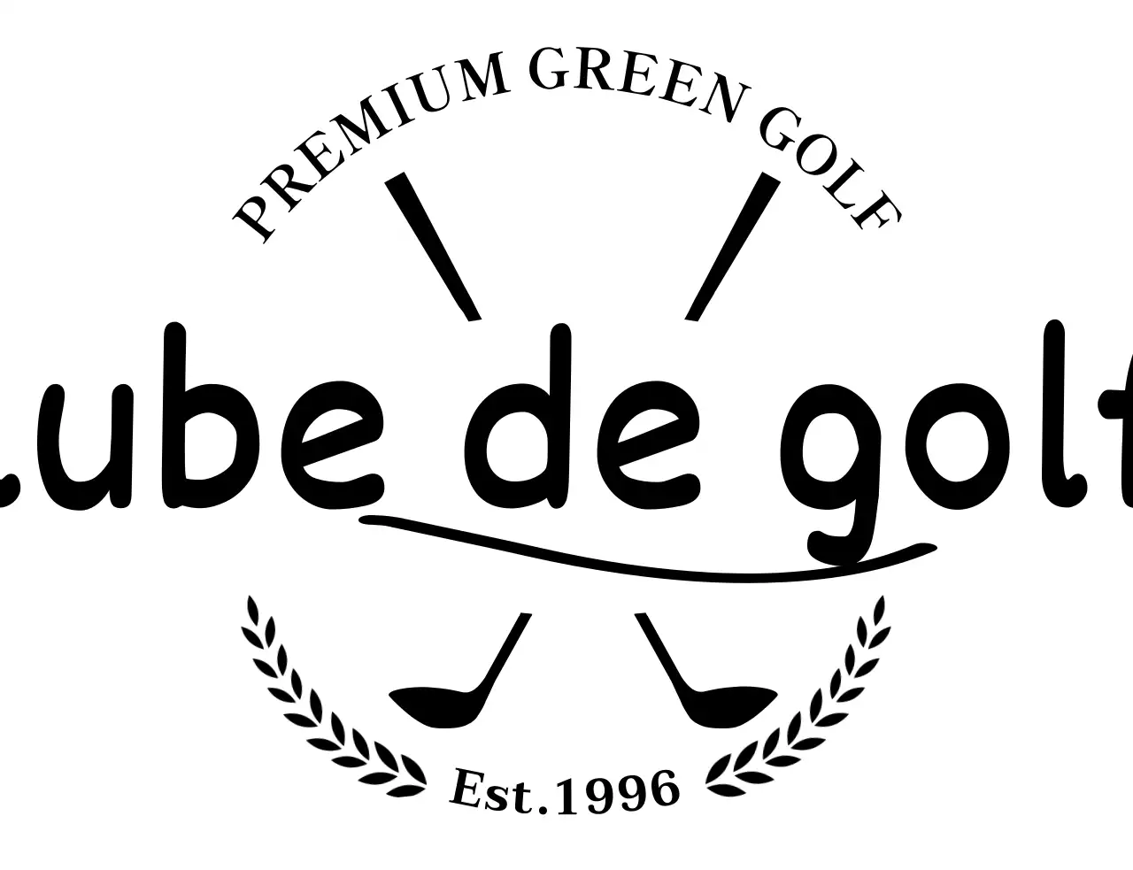 Conceito de luxo de taco de golfe com ilustração de taco de golfe e caligrafia