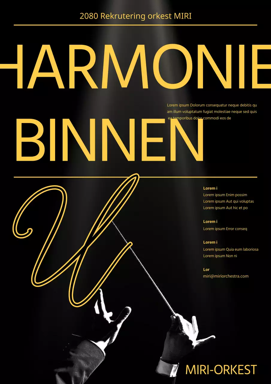 Een klassieke zwart-gele wervingsaankondiging