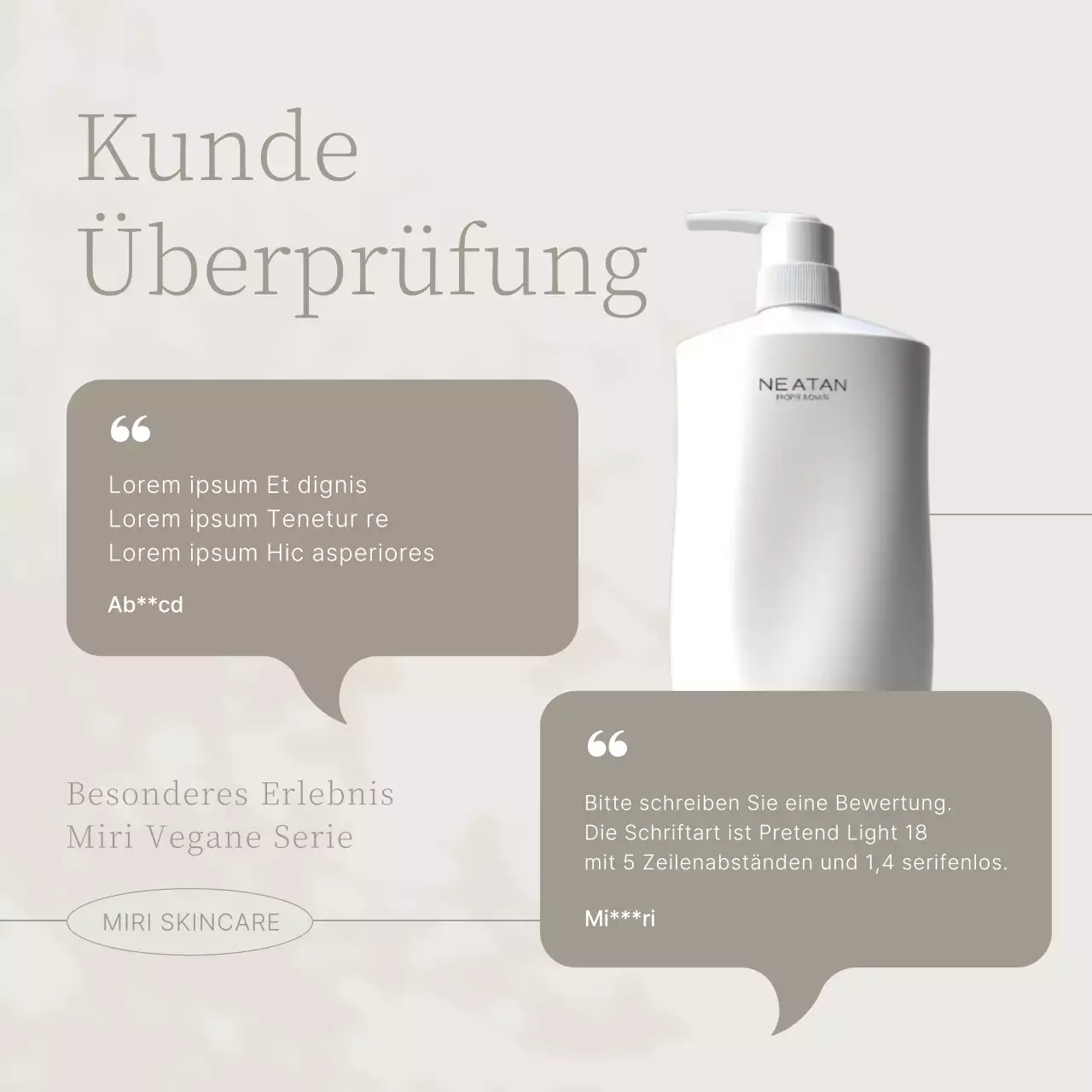 Förderung der einfachen kosmetischen Hautpflege in Beige