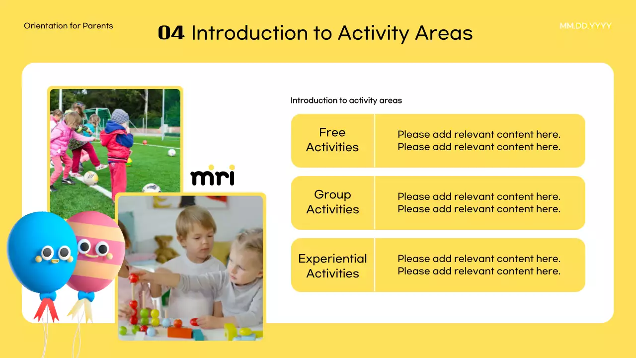옐로우 심플 유치원 공지사항 프레젠테이션