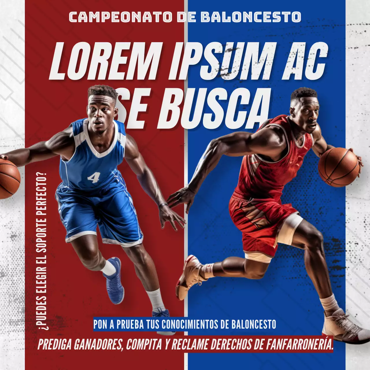 Anuncios rojos y azules para predecir los grupos de la March Madness