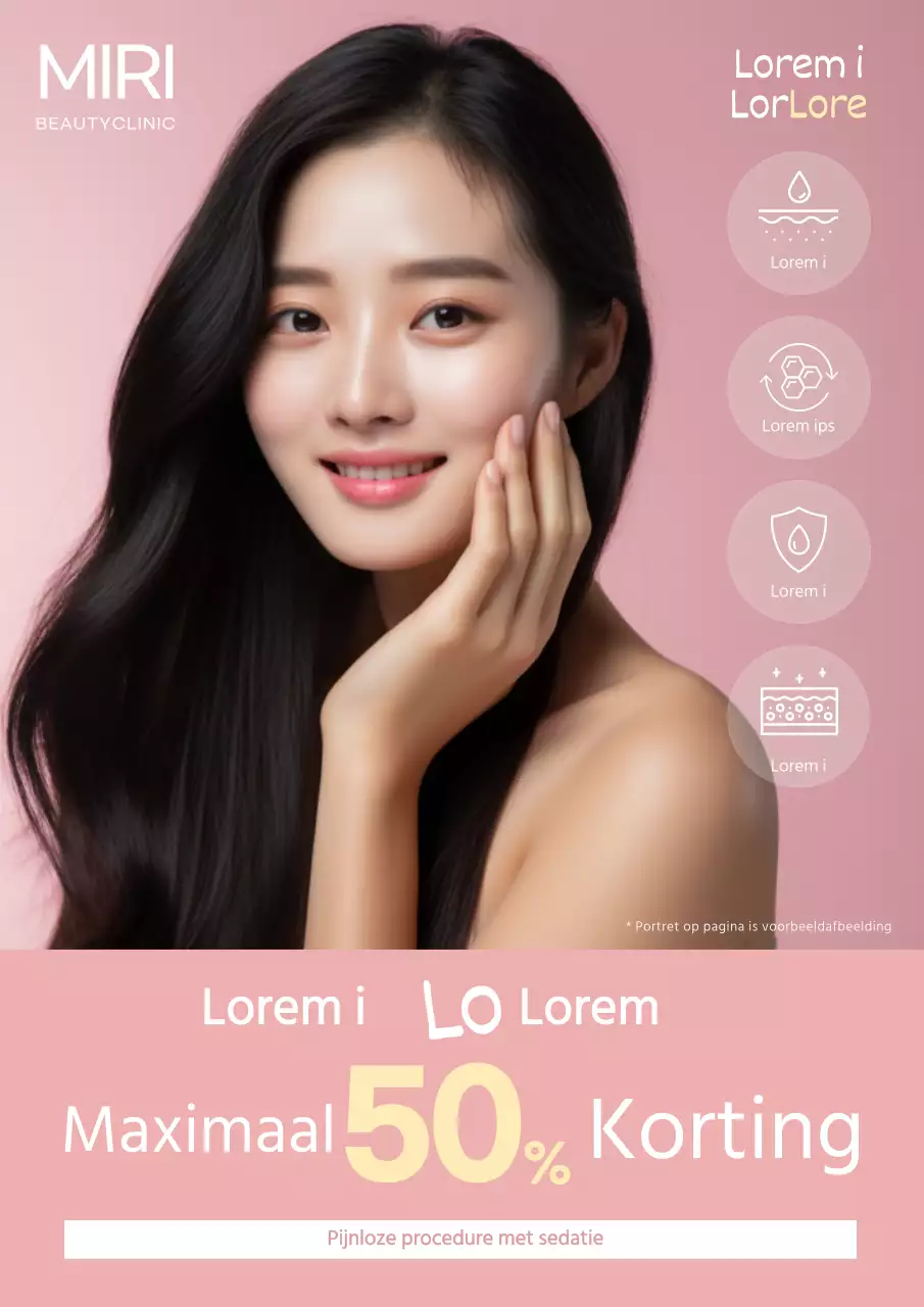 Promoot eenvoudige dermatologische procedures in roze en wit