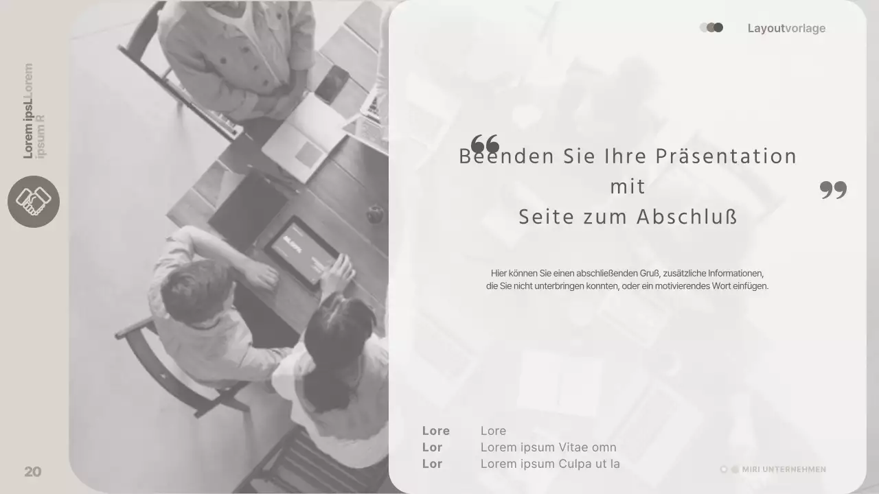 Eine einfache, beigefarbene Geschäftspräsentation