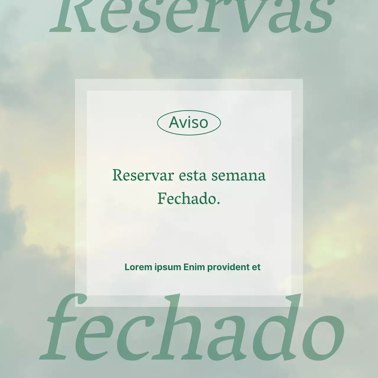 Um anúncio de fecho de reserva minimalista, verde-limão