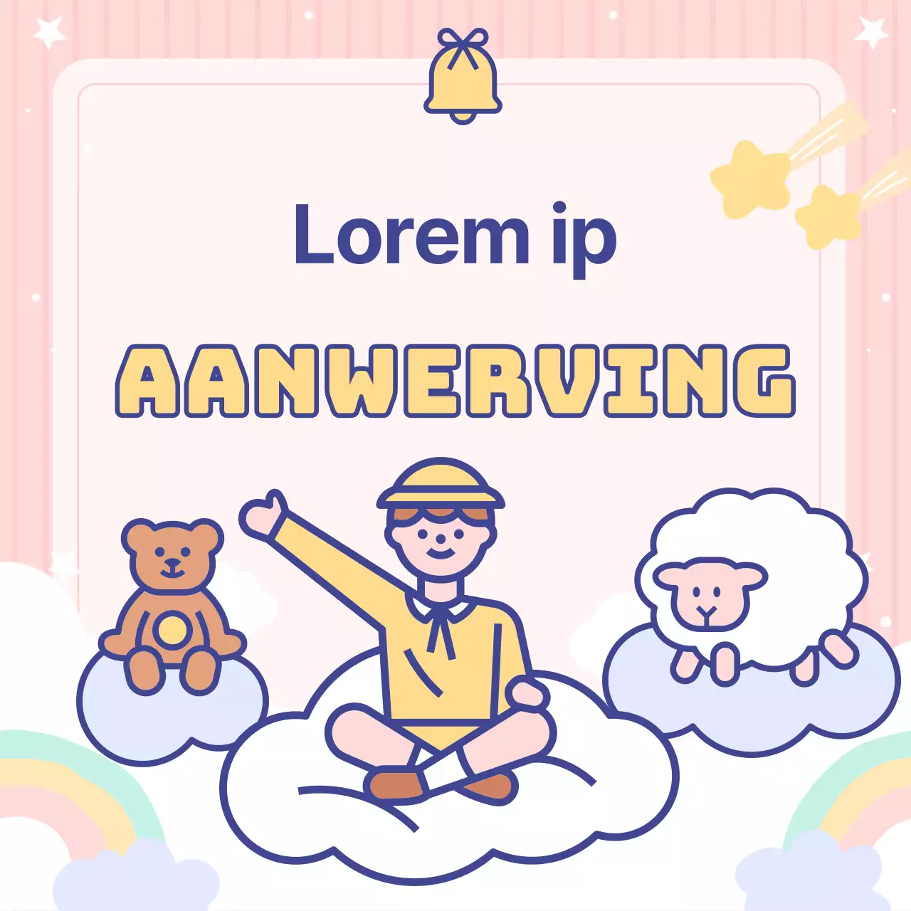 Schattige lichtblauwe en roze kleuterschool advertenties