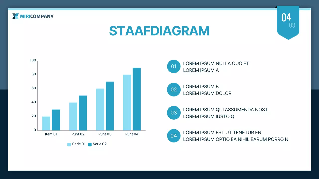 Eenvoudige zakelijke presentatie in mint en marineblauw