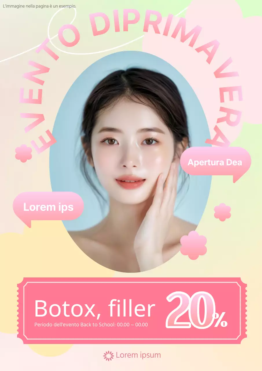 Pubblicità di procedure dermatologiche di tendenza in chartreuse e rosa