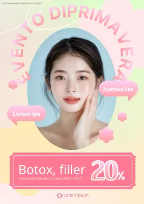 Pubblicità di procedure dermatologiche di tendenza in chartreuse e rosa