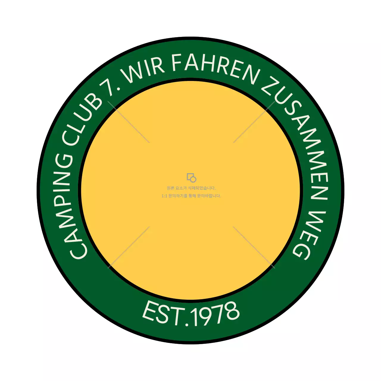 Einfacher Campingclub in Form eines Logos mit einer Camping-Illustration