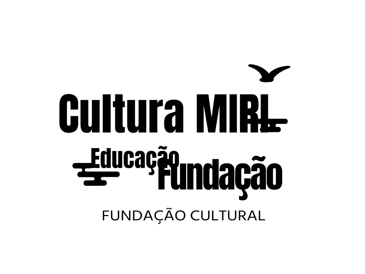 Logótipo de fundação de organização educativa com conceito tipográfico