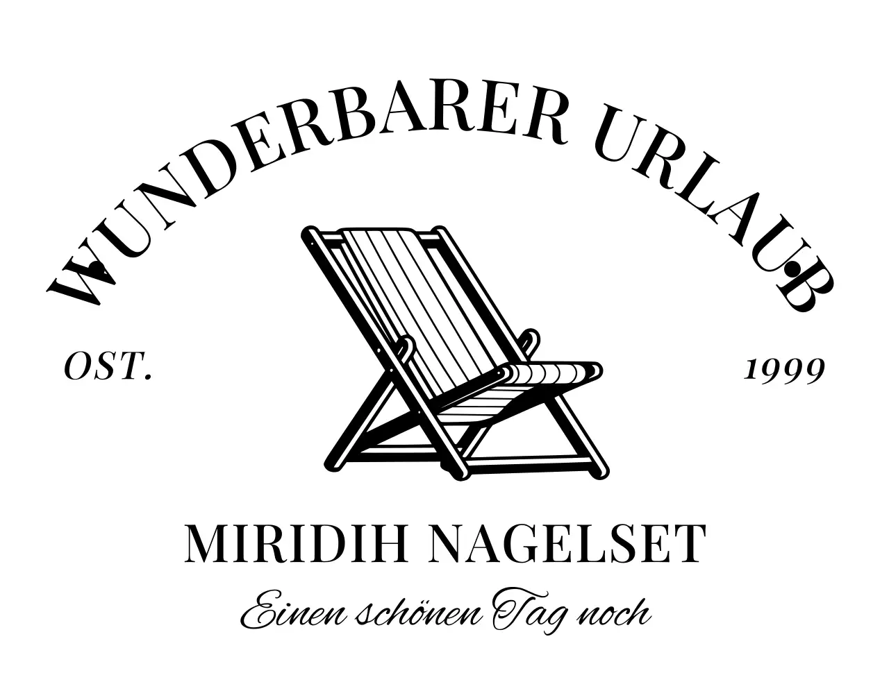 Retro Briefpapier Design mit Strandkorb Illustration