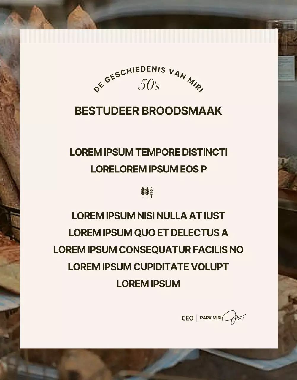 Promoot een modern bakkerij-evenement in zwart en beige