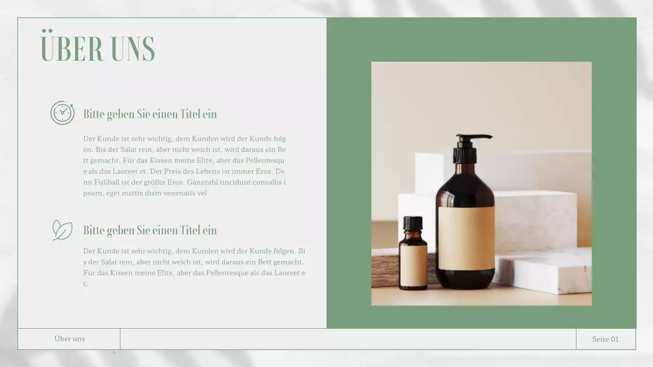 Weißes und grünes Geschäftsberichtsmaterial zum Thema Natur