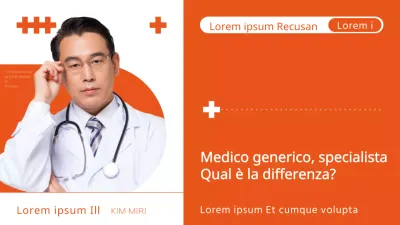 Informazioni semplici sul colloquio con il medico in bianco e arancione