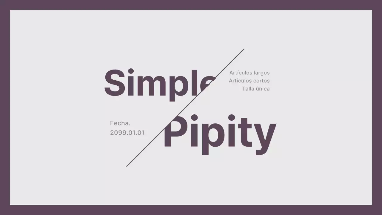 Explicación del diseño de estilo minimalista en morado