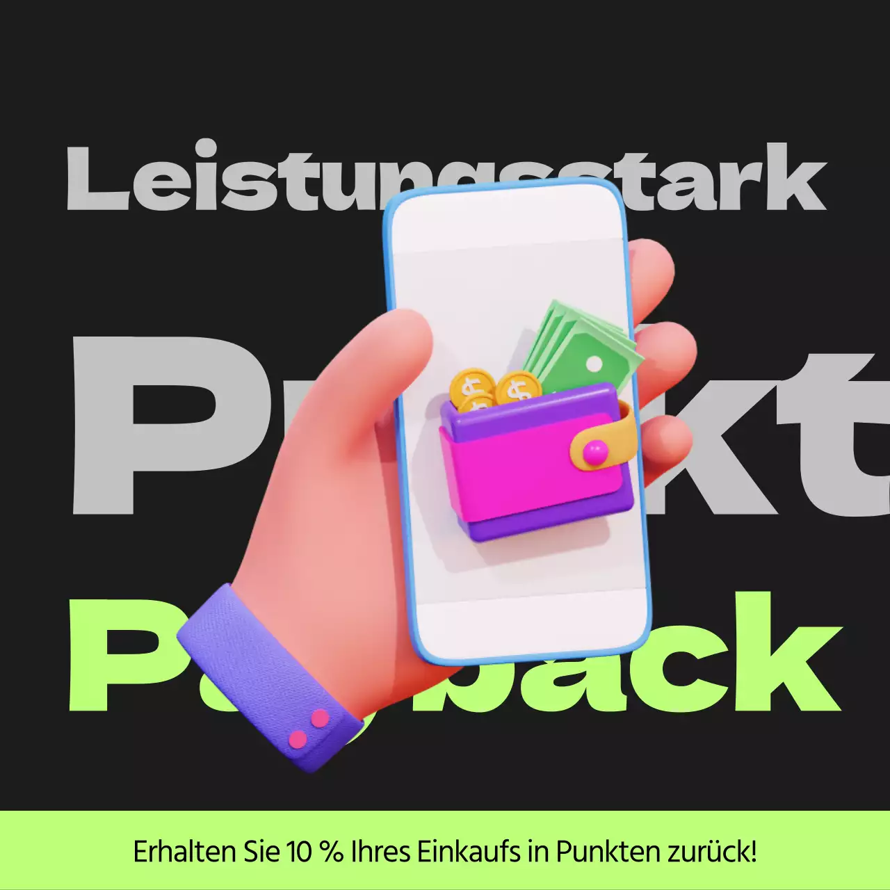 Cyberpunk points payback post in schwarz und lindgrün