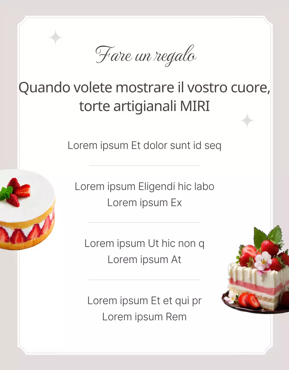 Promuovere una torta da forno classica in beige