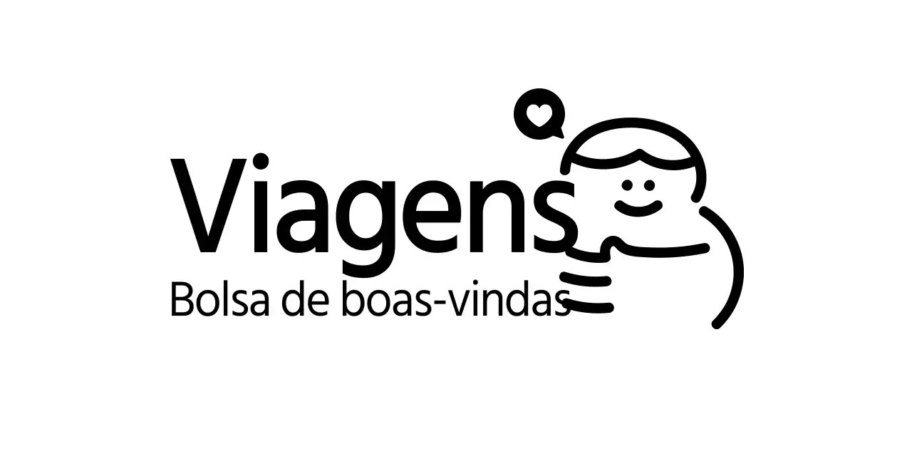 Logótipo simples de agência de viagens com ilustração de linhas