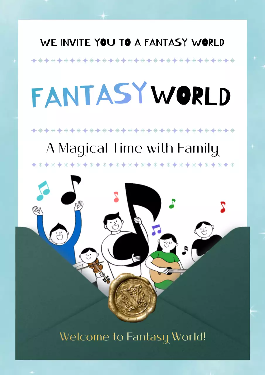 Blue Fantasy Family Invitation Poster