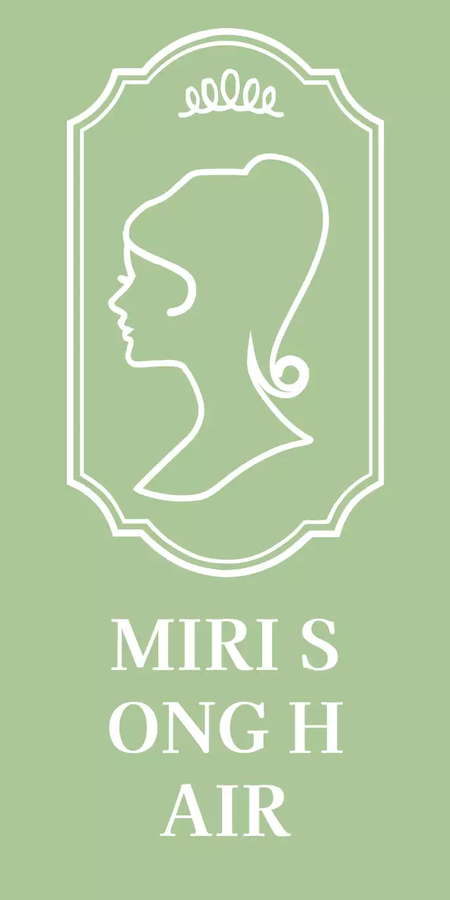 Hair salon with curved line illustration