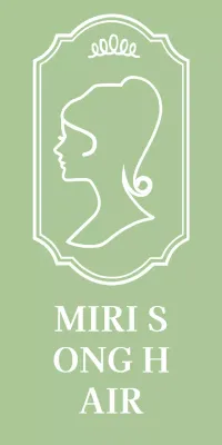 Hair salon with curved line illustration