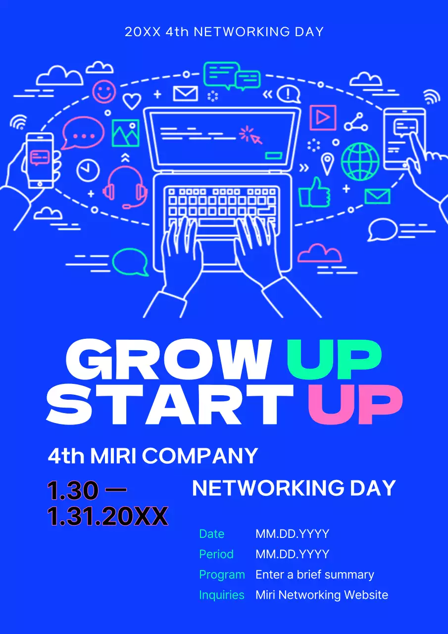 Blue Modern Networking Promotion Poster