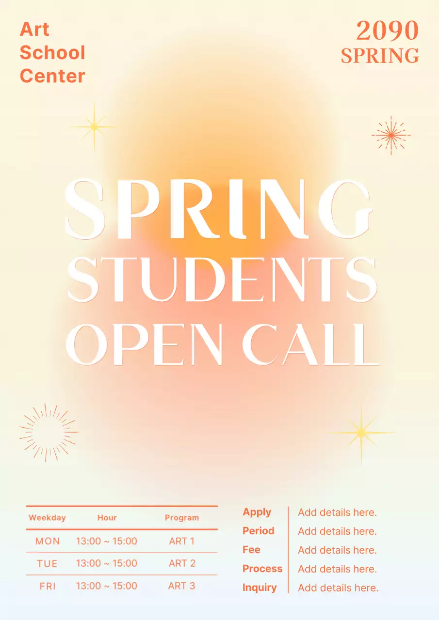 Orange Elegant Student Announcement Poster