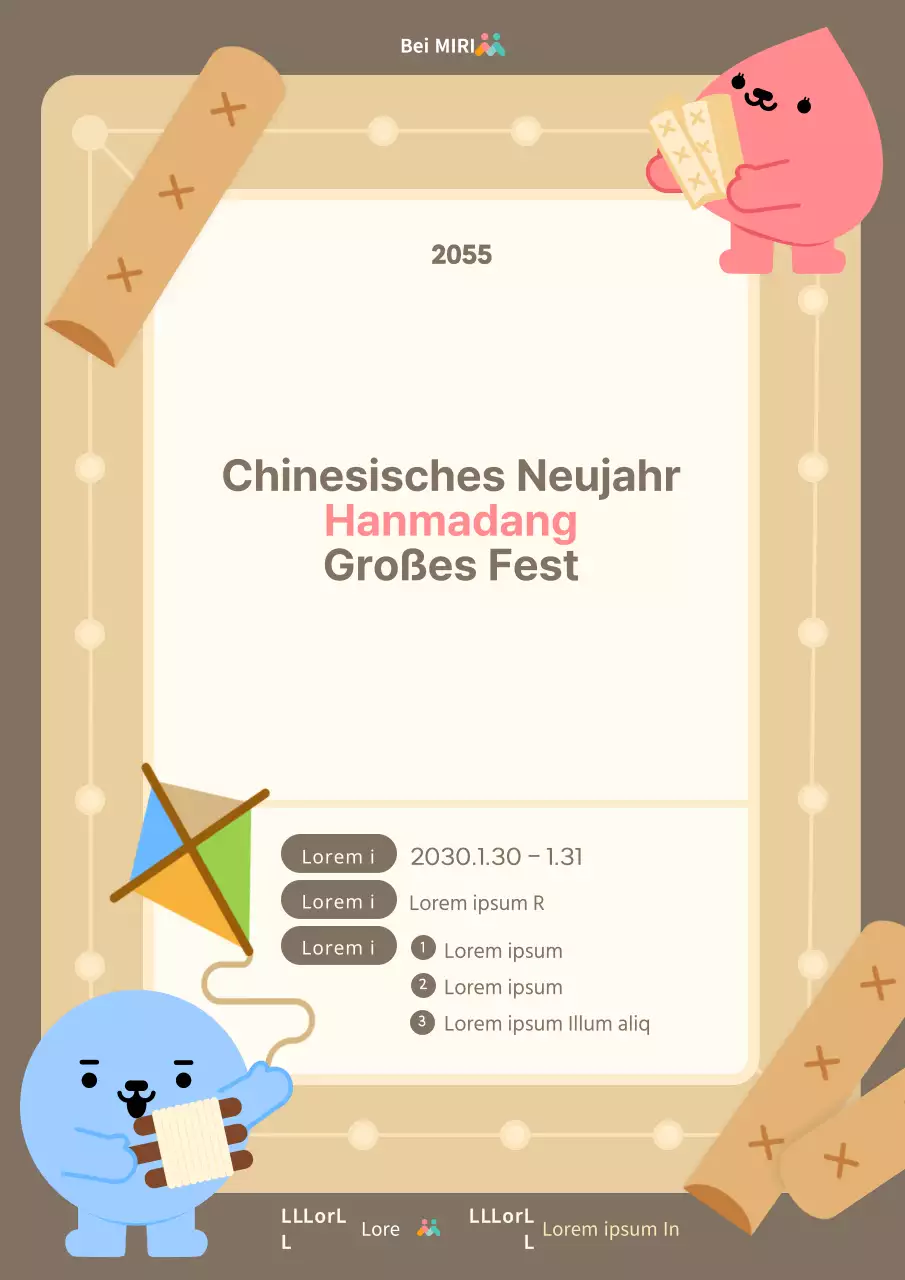 Förderung eines braunen und gemütlichen Mondneujahrsfestes