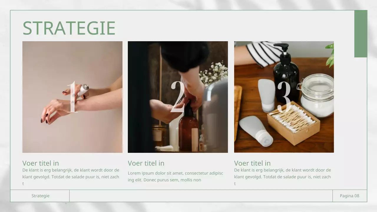 Wit en groen zakelijk rapportagemateriaal met natuurthema