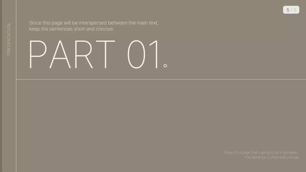 베이지색과 갈색의 미니멀한 비지니스 발표자료