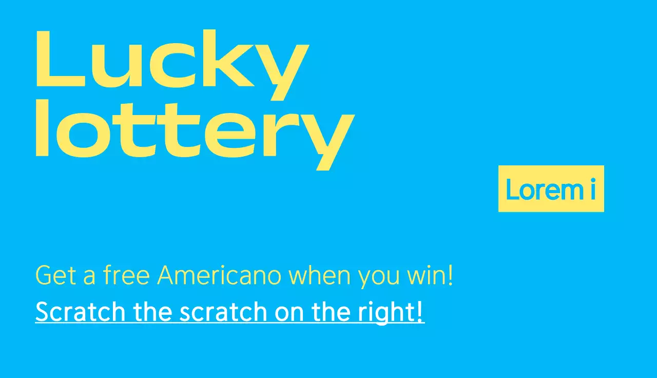 Acara keberuntungan yang rapi dengan warna pelengkap kuning-biru