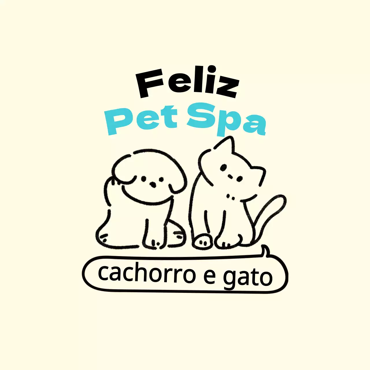 Uma loja de cuidados para animais de estimação com ilustrações engraçadas