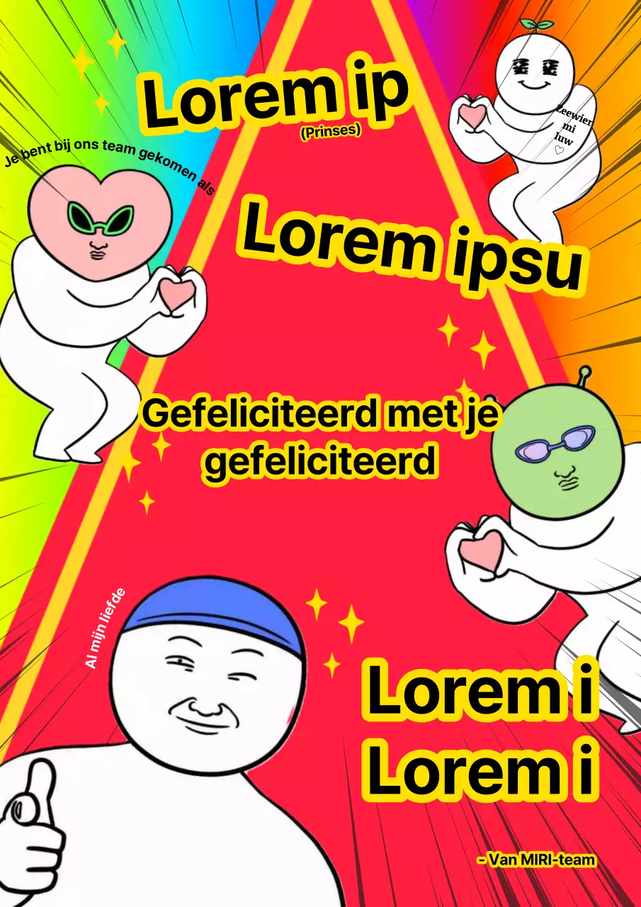 Regenboogkleurige fles welkomstpapier