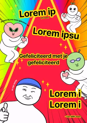 Regenboogkleurige fles welkomstpapier