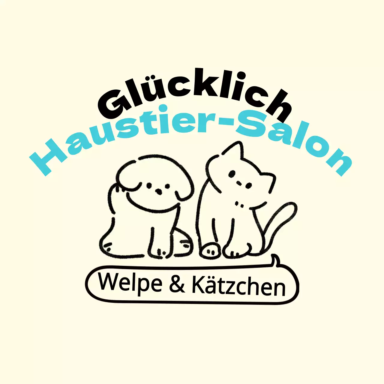 Eine Tierpflegeboutique mit niedlichen Illustrationen