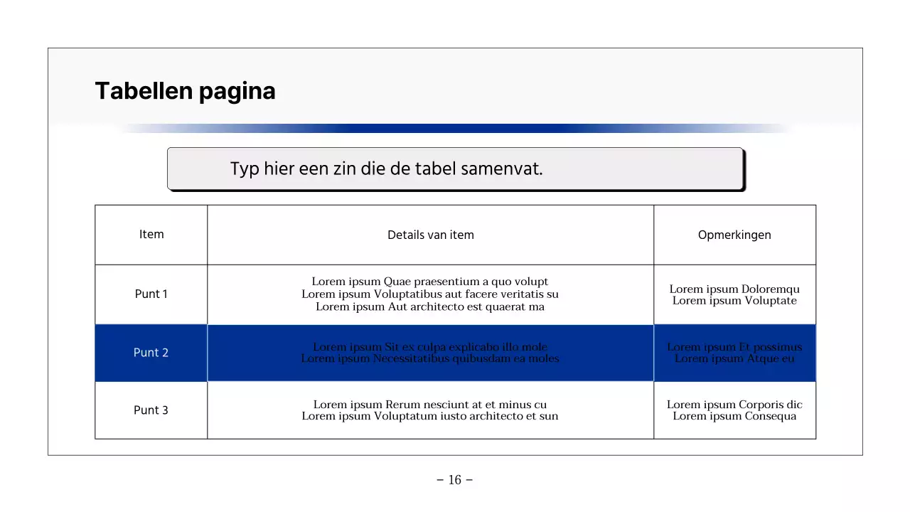 Basis printbaar rapport in marineblauw en grijs