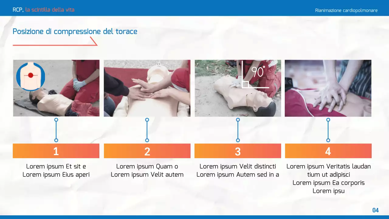 Materiale di formazione sulla RCP semplice in blu