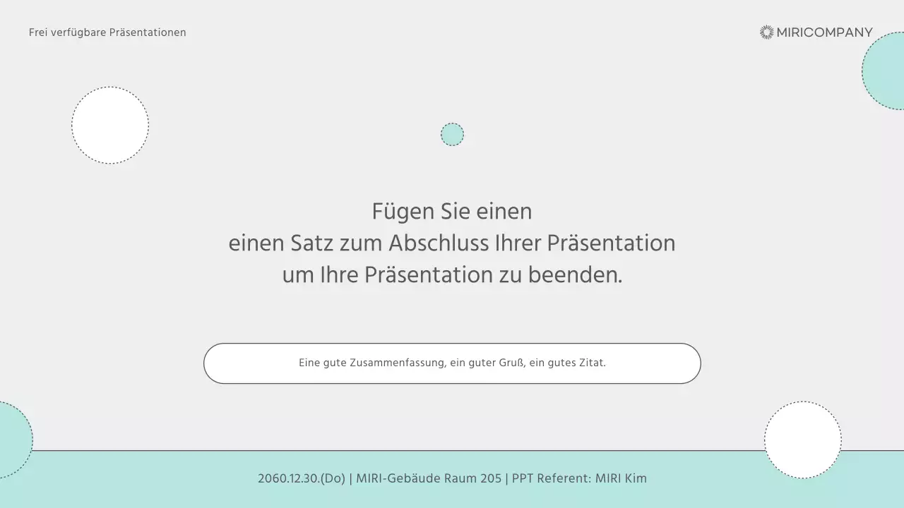 Präsentationen mit einfachem grauem und mintfarbenem Hintergrund