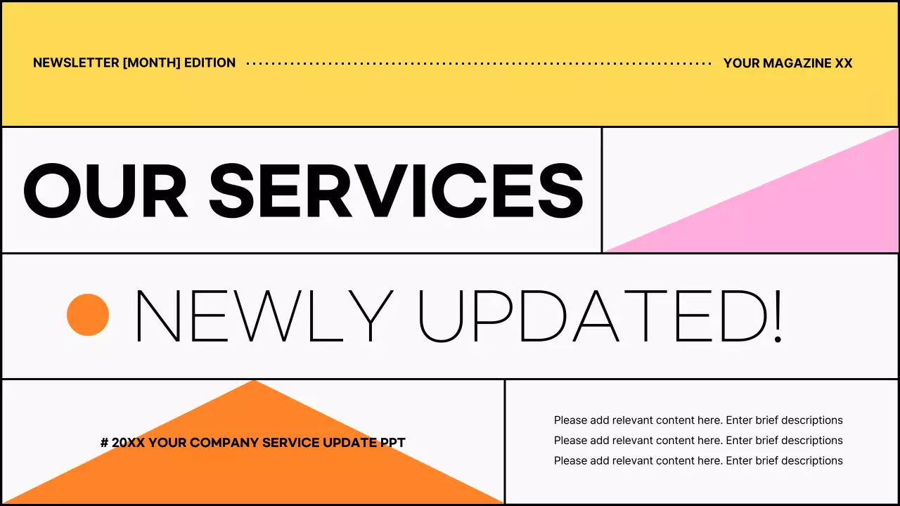 옐로우 모던 서비스 뉴스레터 프리젠테이션