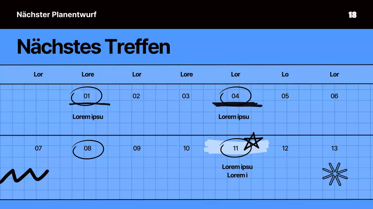 Kitschige Sitzungsunterlagen in Blau