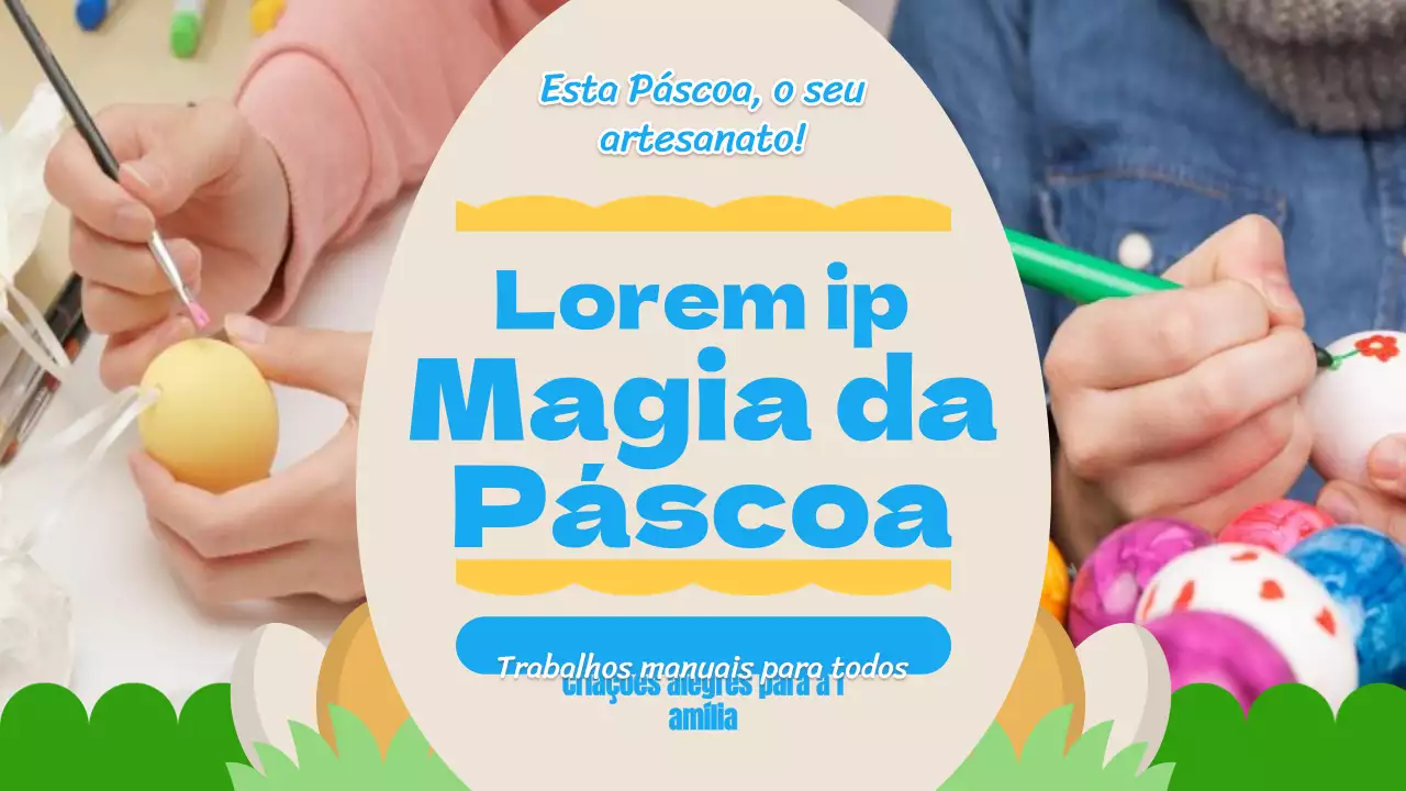 Guia do ovo de Páscoa DIY azul e amarelo Kitsch