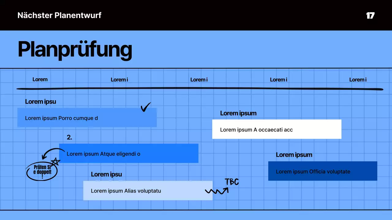 Kitschige Sitzungsunterlagen in Blau